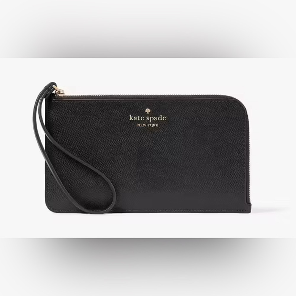 NWT Kate Spade Lucy Medium L-Zip Wristlet
Black (Non Glitter)